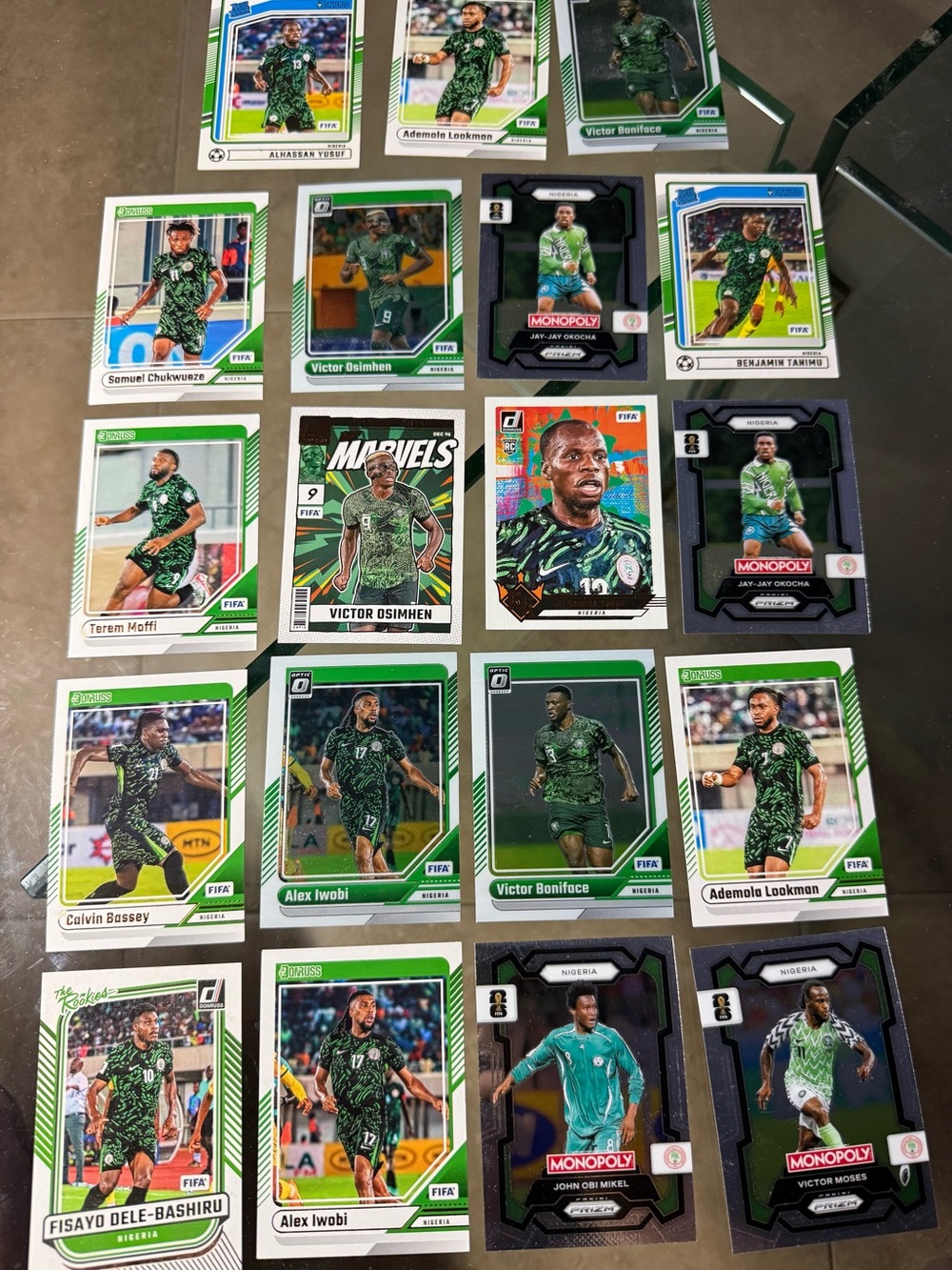 19 Nigeria National Team soccer card lot FIFA World Cup Monopoly